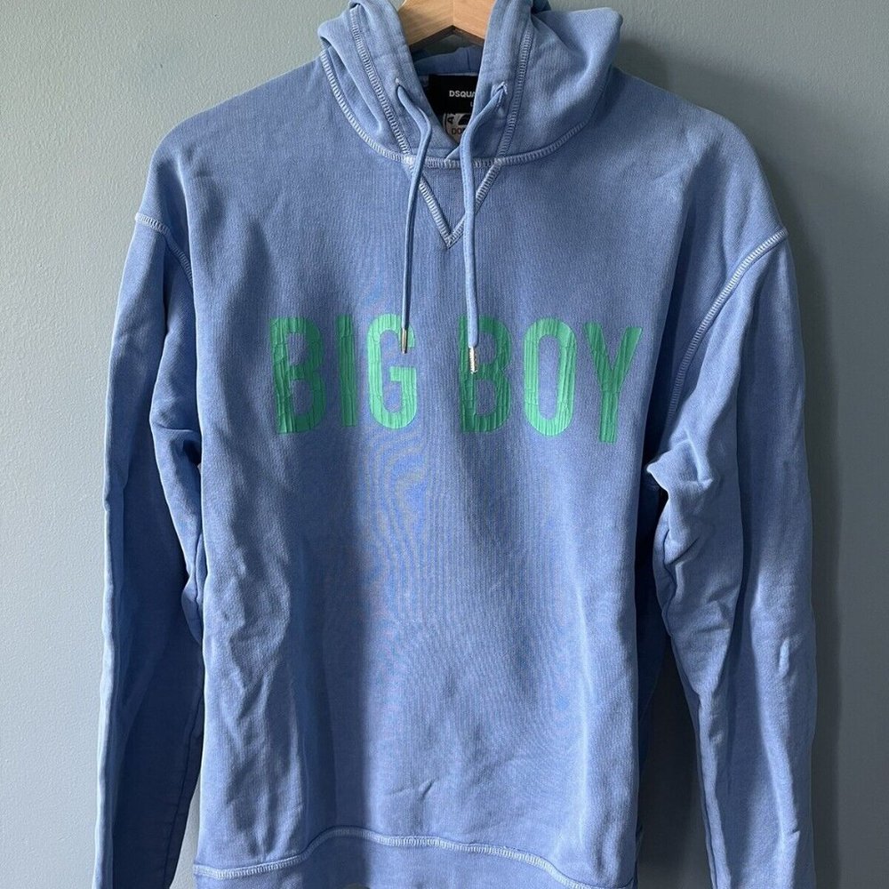 DSQUARED2 Light Blue Hoodie with Green "BIG BOY" Print